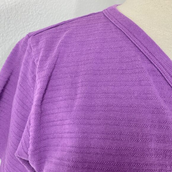 REI Cotton Purple Button Front Textured Top Shirt Medium Short Sleeves Sporty - Picture 3 of 11